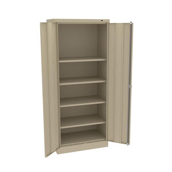 Unassembled Standard Slim Storage Cabinet, 30"Wx18"Dx72"H, Sand